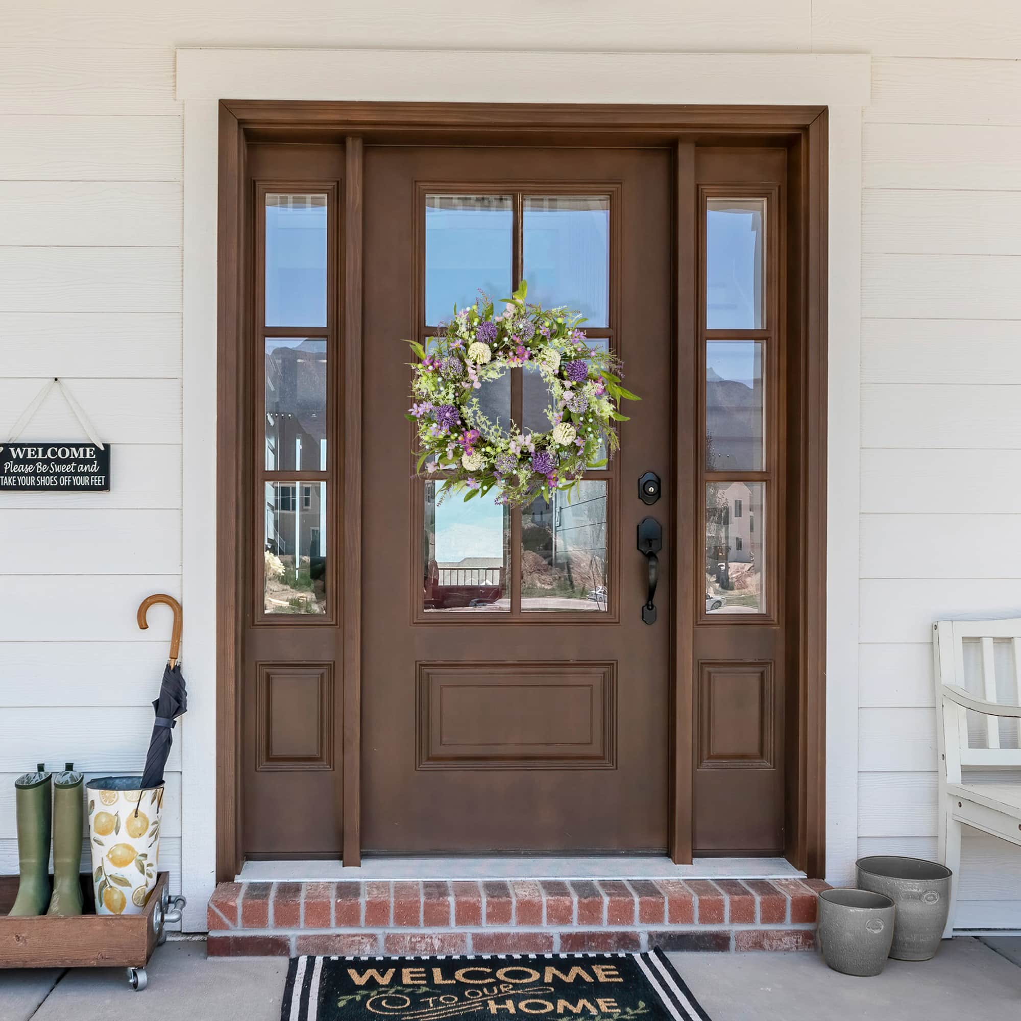 28" Purple Wild Flower & Berry Spring Wreath